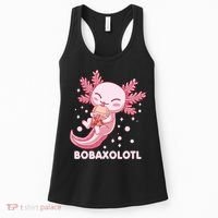 Funny Bobaxolotl Boba Tea Bubble Milk Kawaii Axolotl Anime Women's Tank Top thumb 0