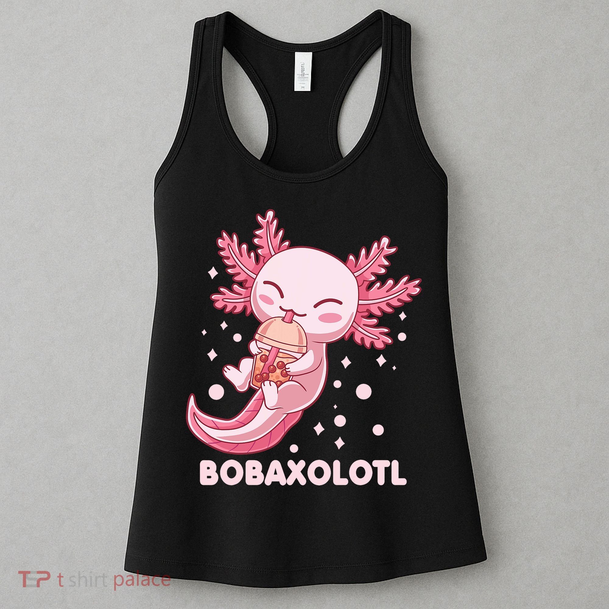 Funny Bobaxolotl Boba Tea Bubble Milk Kawaii Axolotl Anime Women's Tank Top