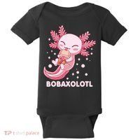 Funny Bobaxolotl Boba Tea Bubble Milk Kawaii Axolotl Anime Baby Bodysuit thumb 0