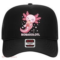 Funny Bobaxolotl Boba Tea Bubble Milk Kawaii Axolotl Anime Hat thumb 0