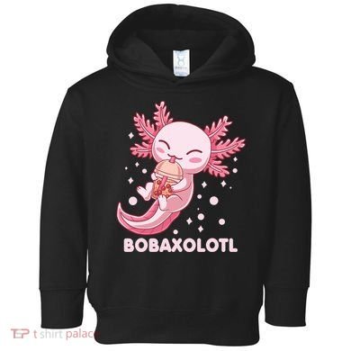 Funny Bobaxolotl Boba Tea Bubble Milk Kawaii Axolotl Anime Toddler Hoodie