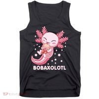 Funny Bobaxolotl Boba Tea Bubble Milk Kawaii Axolotl Anime Tank Top thumb 0