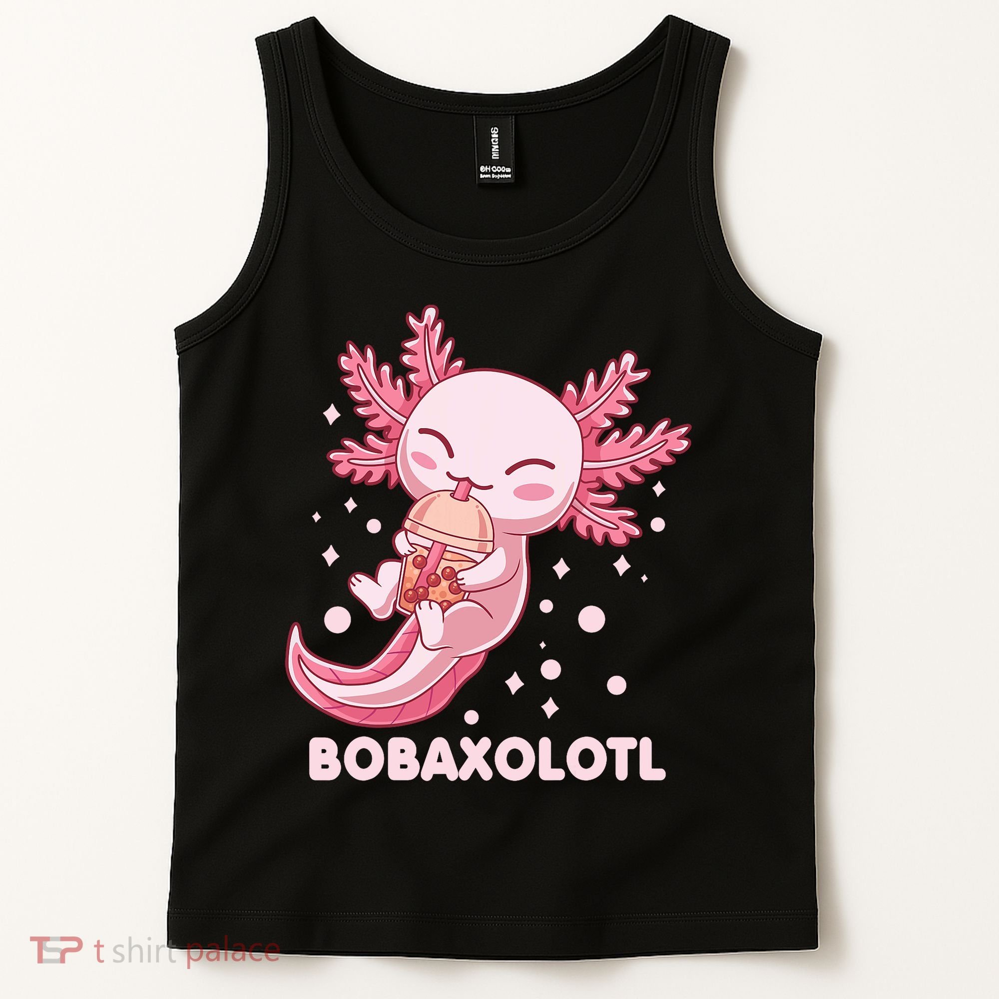 Funny Bobaxolotl Boba Tea Bubble Milk Kawaii Axolotl Anime Tank Top