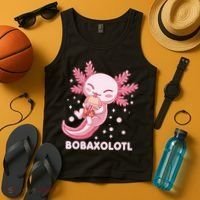 Funny Bobaxolotl Boba Tea Bubble Milk Kawaii Axolotl Anime Tank Top thumb 4
