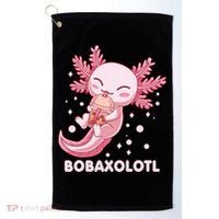 Funny Bobaxolotl Boba Tea Bubble Milk Kawaii Axolotl Anime Golf Towel thumb 0