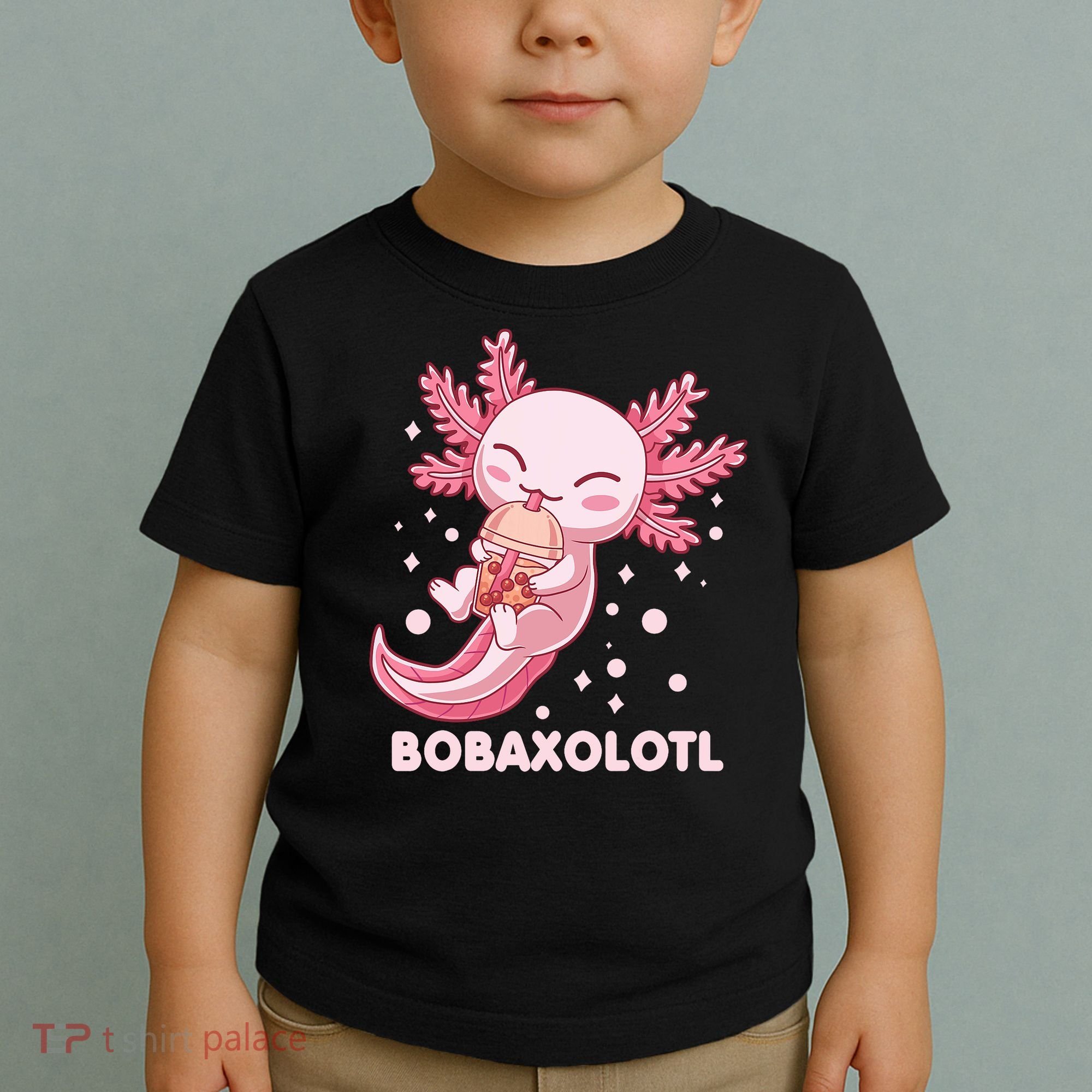 Funny Bobaxolotl Boba Tea Bubble Milk Kawaii Axolotl Anime Toddler T-Shirt
