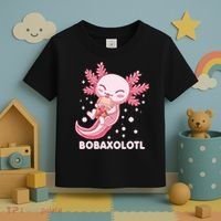 Funny Bobaxolotl Boba Tea Bubble Milk Kawaii Axolotl Anime Toddler T-Shirt thumb 3