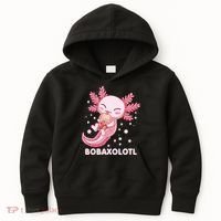 Funny Bobaxolotl Boba Tea Bubble Milk Kawaii Axolotl Anime Kids Hoodie thumb 0