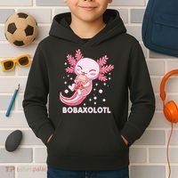 Funny Bobaxolotl Boba Tea Bubble Milk Kawaii Axolotl Anime Kids Hoodie thumb 2