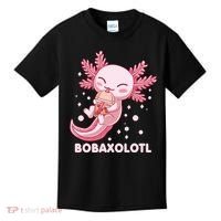 Funny Bobaxolotl Boba Tea Bubble Milk Kawaii Axolotl Anime Kids T-Shirt thumb 0