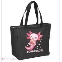 Funny Bobaxolotl Boba Tea Bubble Milk Kawaii Axolotl Anime Tote Bag thumb 2