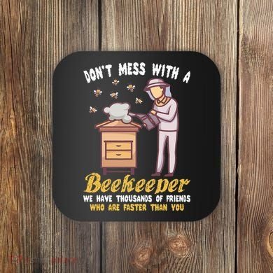 Funny Beekeeper Beekeeping Supplies Honey Bees Beehive Coaster