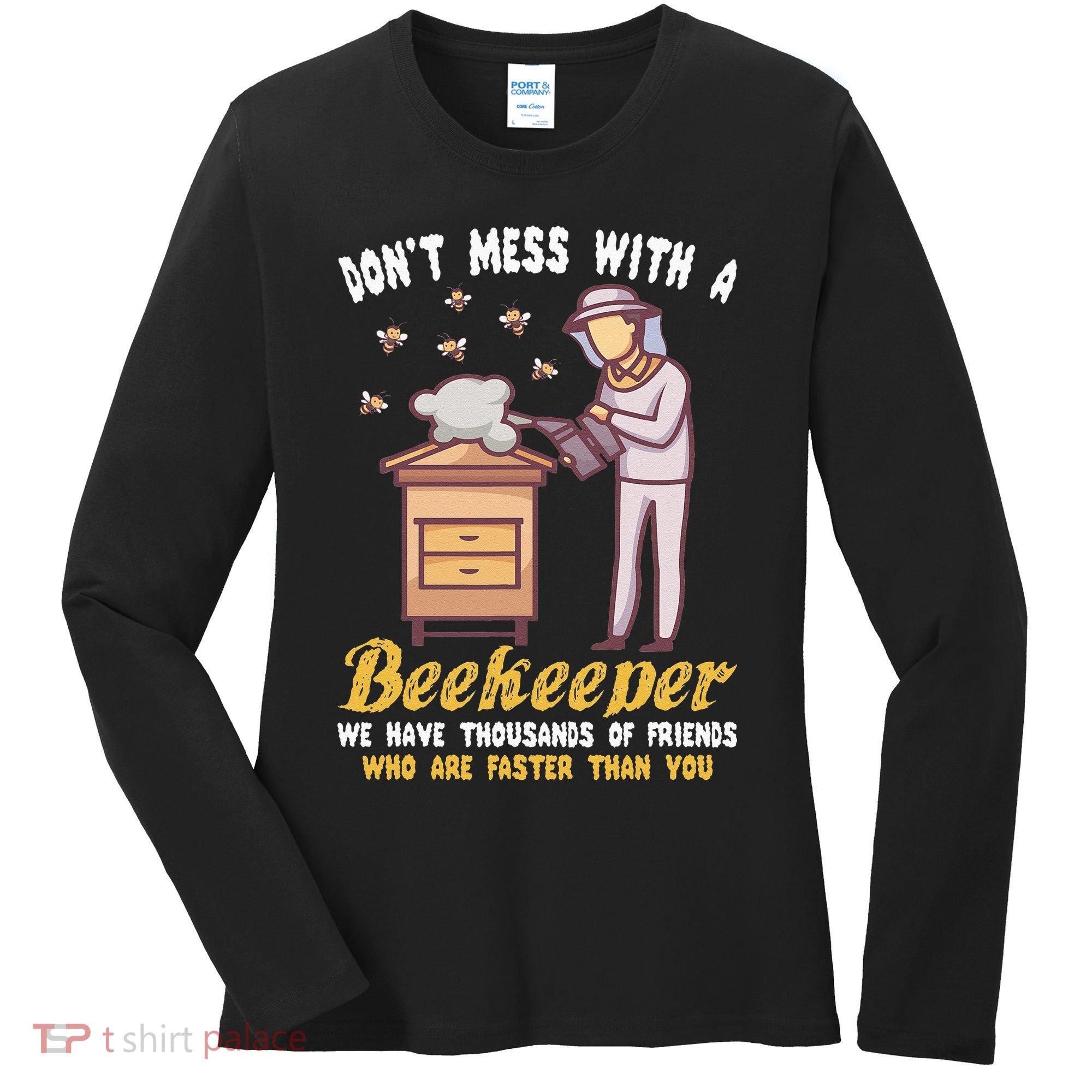 Funny Beekeeper Beekeeping Supplies Honey Bees Beehive Women's Long Sleeve Shirt