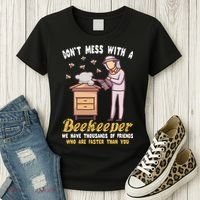 Funny Beekeeper Beekeeping Supplies Honey Bees Beehive Women's T-Shirt thumb 3