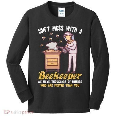 Funny Beekeeper Beekeeping Supplies Honey Bees Beehive Kids Long Sleeve Shirt