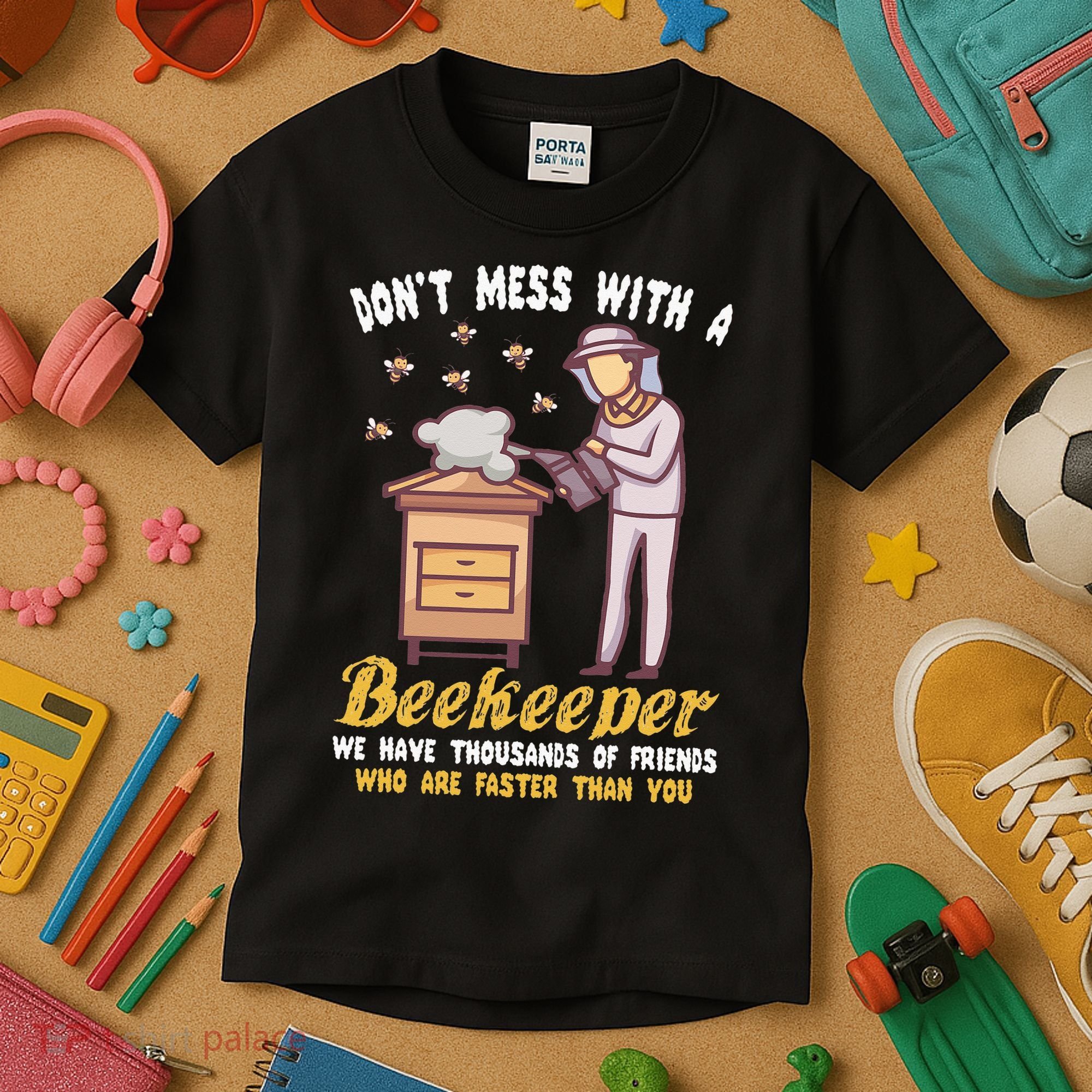 Funny Beekeeper Beekeeping Supplies Honey Bees Beehive Kids T-Shirt