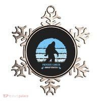 Funny Bigfoot Believe Prostate Cancer Awareness Blue Ribbon Ornament thumb 0