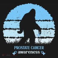 Funny Bigfoot Believe Prostate Cancer Awareness Blue Ribbon Ornament thumb 1