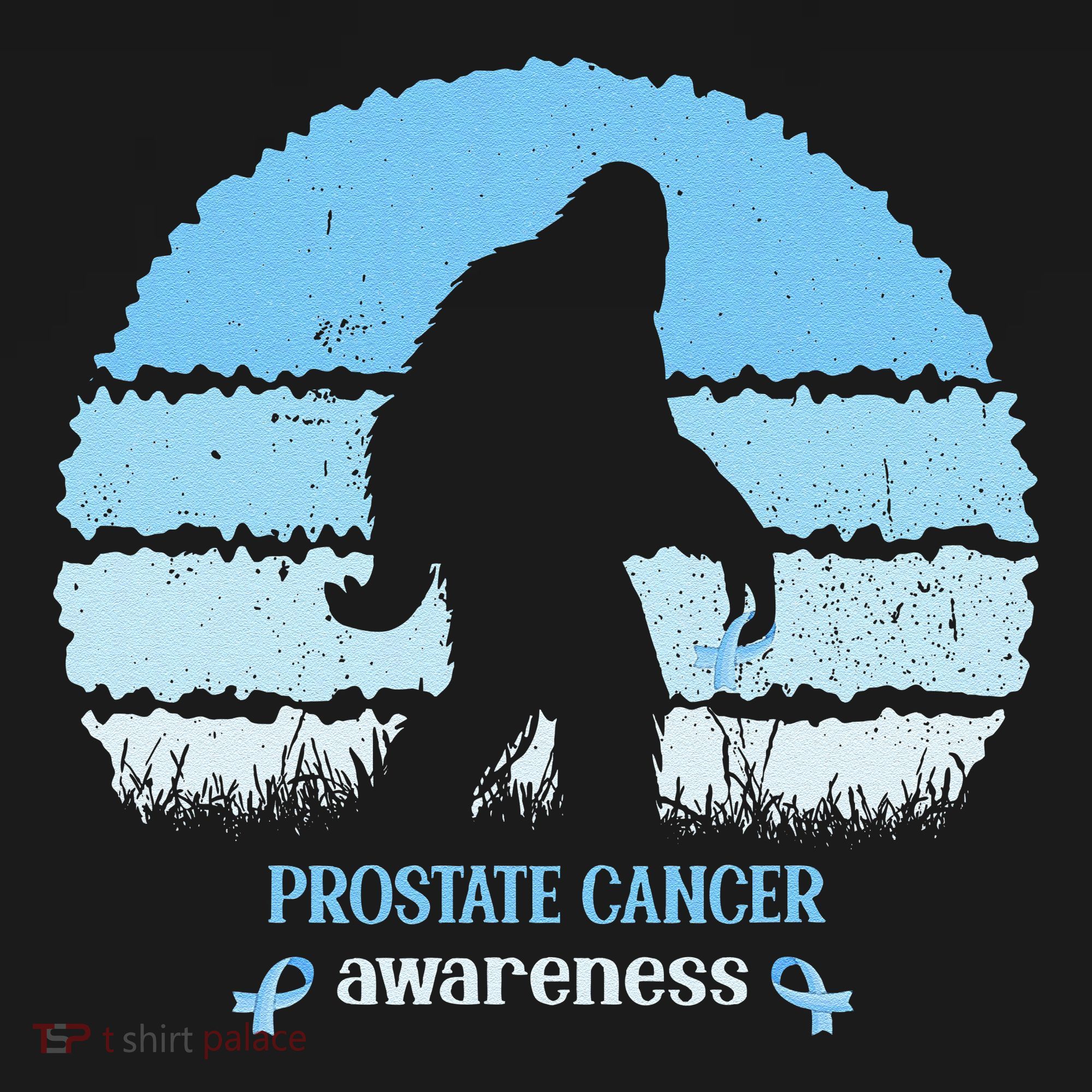 Funny Bigfoot Believe Prostate Cancer Awareness Blue Ribbon Ornament