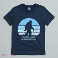 Funny Bigfoot Believe Prostate Cancer Awareness Blue Ribbon T-Shirt thumb 5