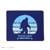 Funny Bigfoot Believe Prostate Cancer Awareness Blue Ribbon Mousepad thumb 0
