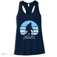 Funny Bigfoot Believe Prostate Cancer Awareness Blue Ribbon Women's Tank Top thumb 0