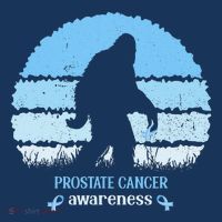 Funny Bigfoot Believe Prostate Cancer Awareness Blue Ribbon Baby Bodysuit thumb 2