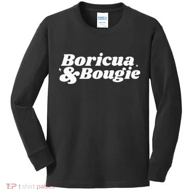 Funny Boricua & Bougie Apparel Kids Long Sleeve Shirt