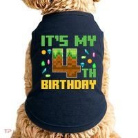 Funny Birthday Boy ItS My 4th Birthday Video Game Pixel Doggie Tank thumb 0