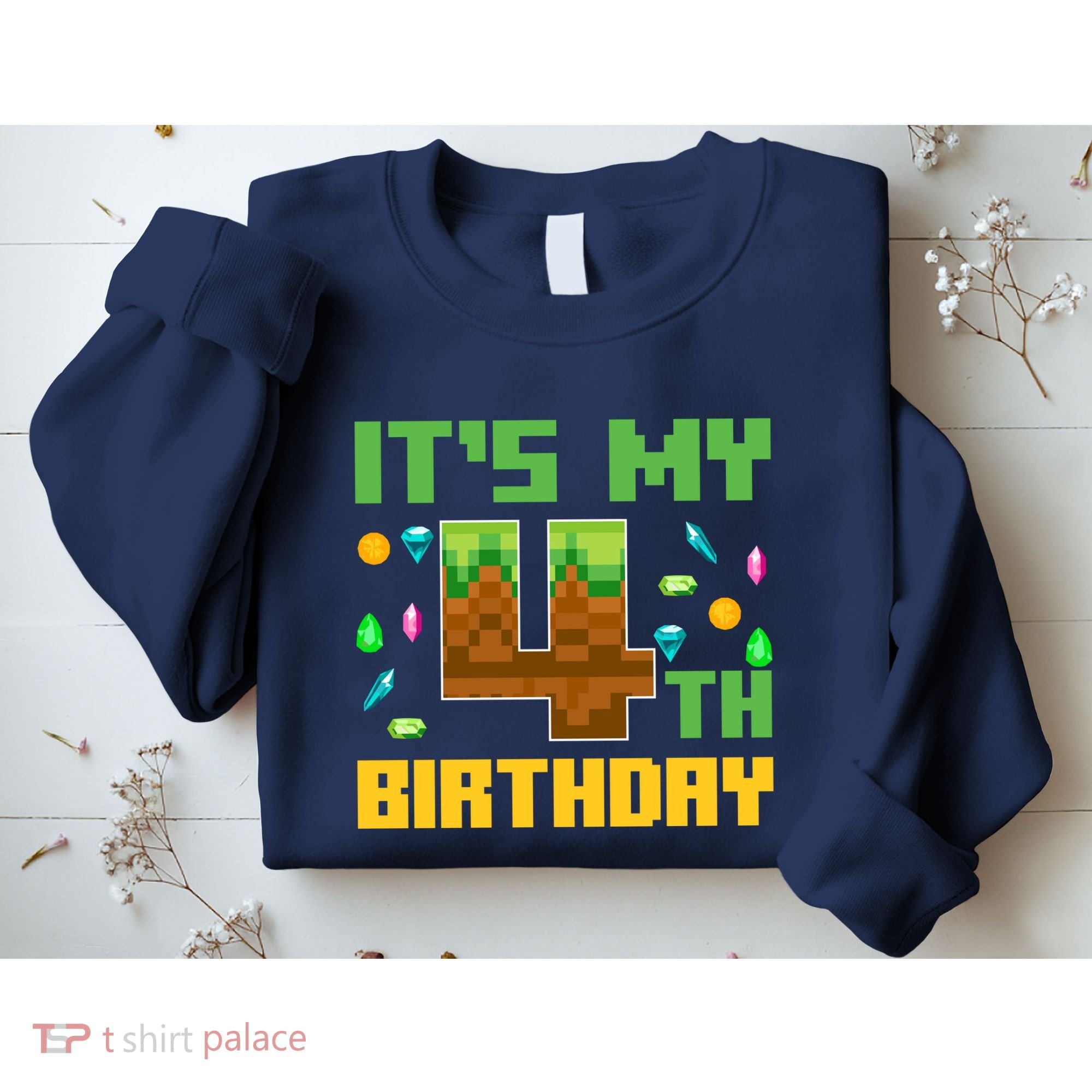 Funny Birthday Boy ItS My 4th Birthday Video Game Pixel Sweatshirt