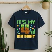 Funny Birthday Boy ItS My 4th Birthday Video Game Pixel T-Shirt thumb 2
