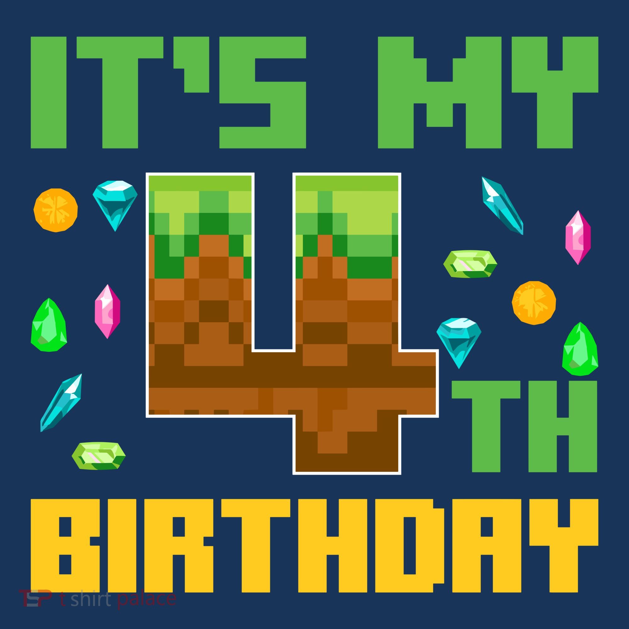 Funny Birthday Boy ItS My 4th Birthday Video Game Pixel Coaster