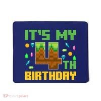 Funny Birthday Boy ItS My 4th Birthday Video Game Pixel Mousepad thumb 0