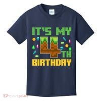 Funny Birthday Boy ItS My 4th Birthday Video Game Pixel Kids T-Shirt thumb 0