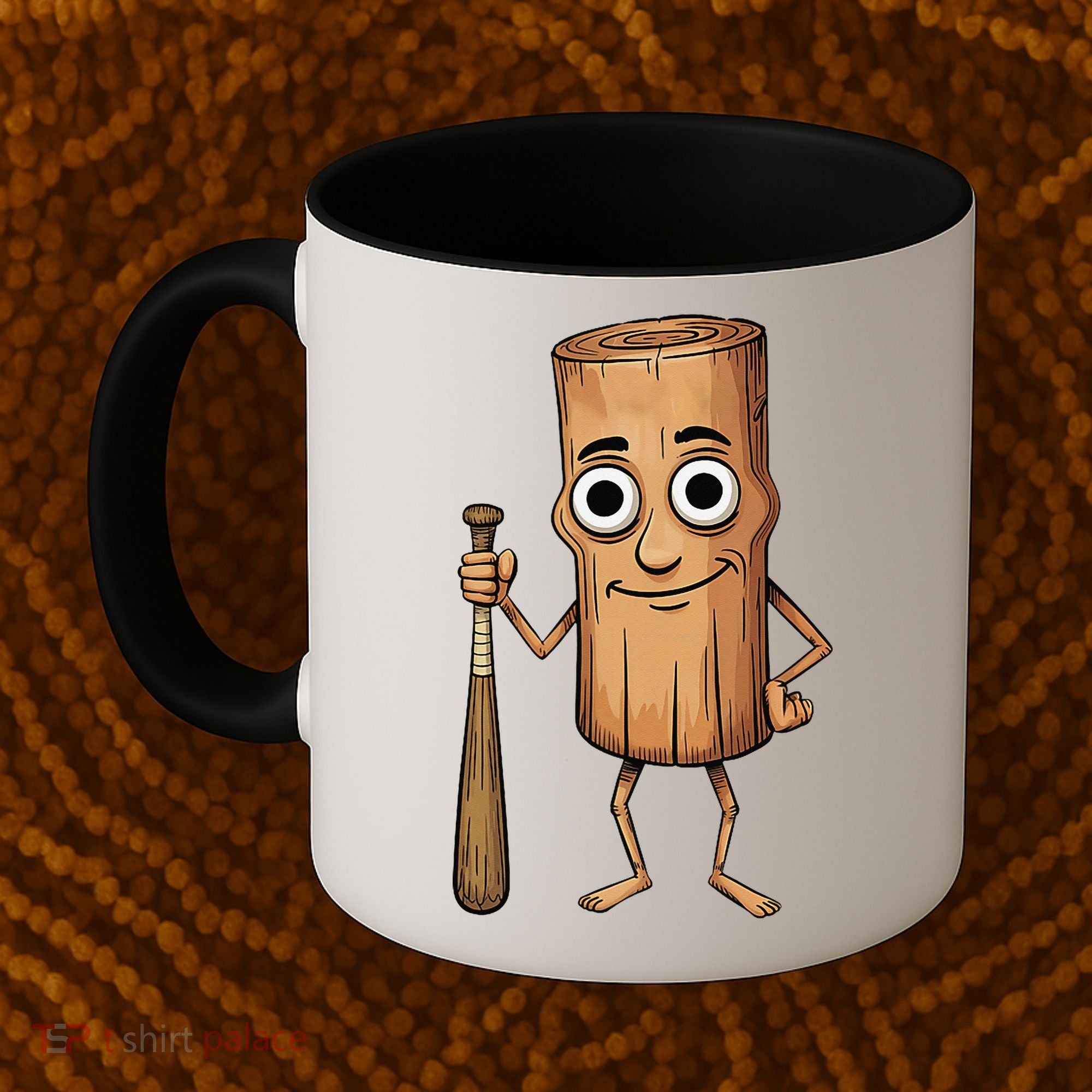 Funny Baseball Bat Wood Log Meme Brainrot Italian Coffee Mug