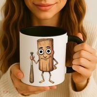 Funny Baseball Bat Wood Log Meme Brainrot Italian Coffee Mug thumb 3
