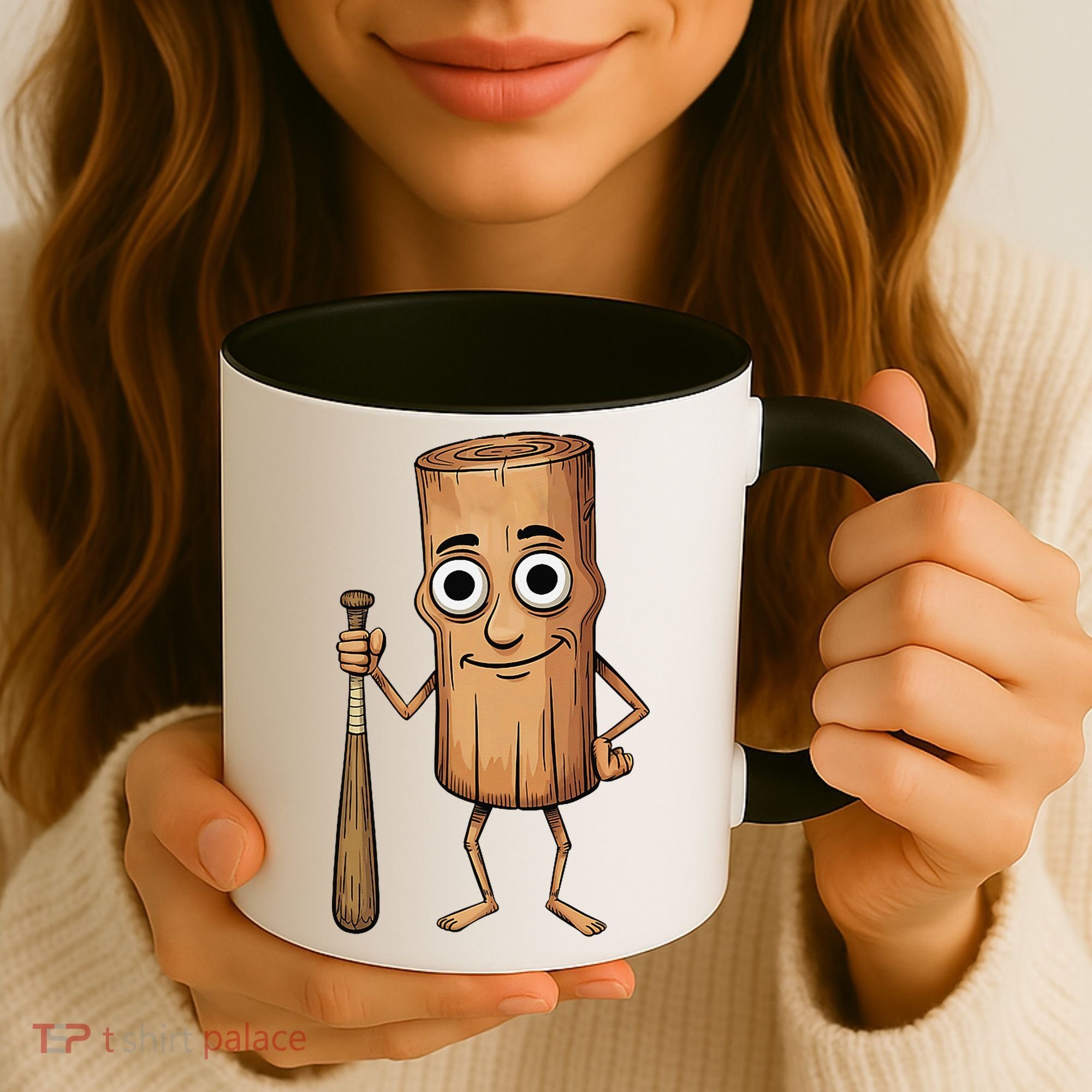 Funny Baseball Bat Wood Log Meme Brainrot Italian Coffee Mug