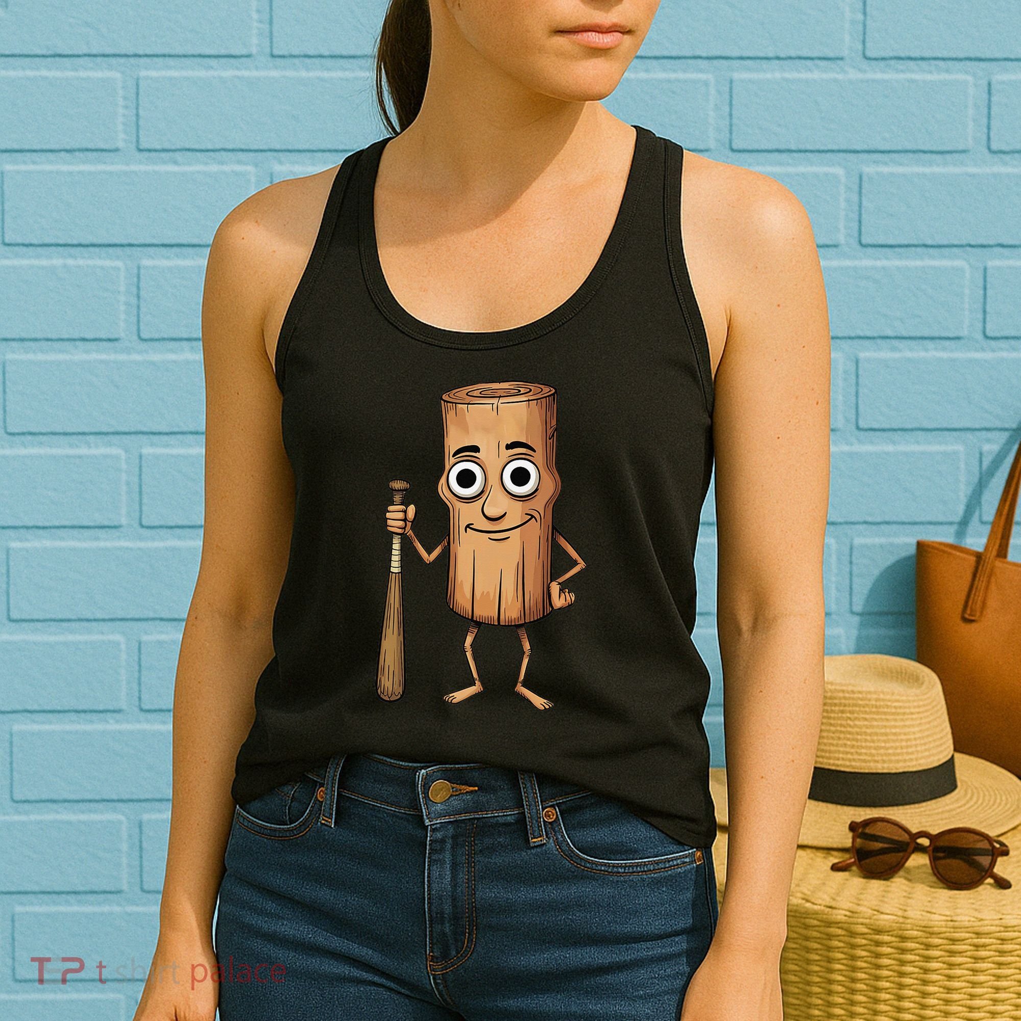 Funny Baseball Bat Wood Log Meme Brainrot Italian Women's Tank Top