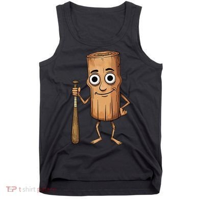 Funny Baseball Bat Wood Log Meme Brainrot Italian Tank Top