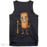 Funny Baseball Bat Wood Log Meme Brainrot Italian Tank Top thumb 0