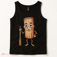Funny Baseball Bat Wood Log Meme Brainrot Italian Tank Top thumb 2