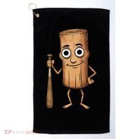 Funny Baseball Bat Wood Log Meme Brainrot Italian Golf Towel thumb 0