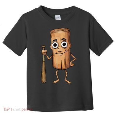 Funny Baseball Bat Wood Log Meme Brainrot Italian Toddler T-Shirt