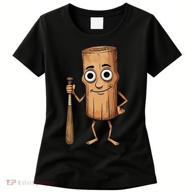Funny Baseball Bat Wood Log Meme Brainrot Italian Women's T-Shirt