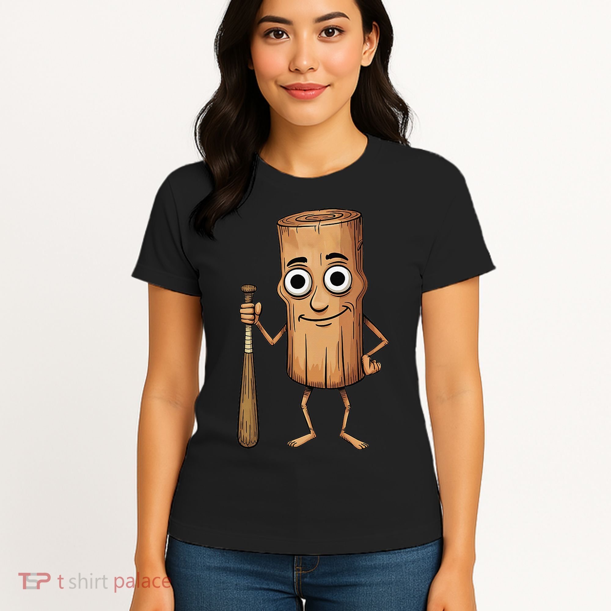 Funny Baseball Bat Wood Log Meme Brainrot Italian Women's T-Shirt