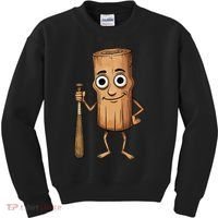 Funny Baseball Bat Wood Log Meme Brainrot Italian Kids Sweatshirt thumb 0
