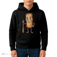 Funny Baseball Bat Wood Log Meme Brainrot Italian Kids Hoodie thumb 4