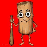 Funny Baseball Bat Wood Log Meme Brainrot Italian Santa Hat thumb 1