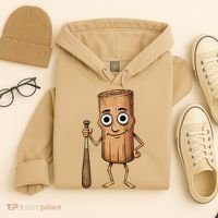 Funny Baseball Bat Wood Log Meme Brainrot Italian Hoodie thumb 4