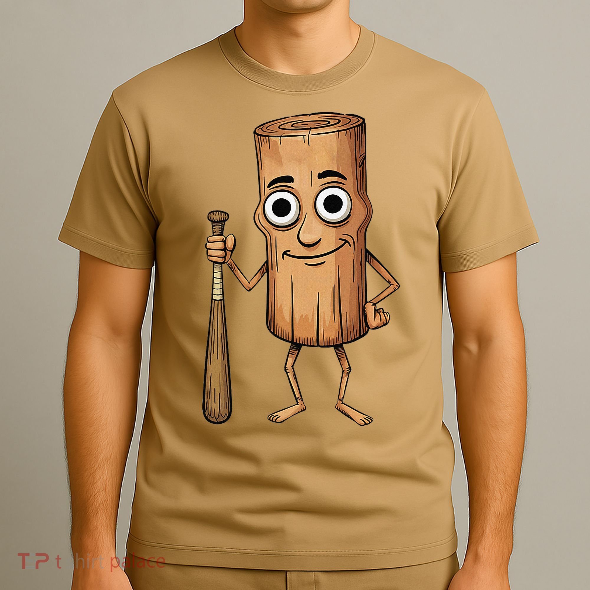 Funny Baseball Bat Wood Log Meme Brainrot Italian T-Shirt